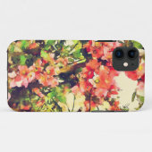 赤ピンク水彩花模様1 Case-Mate iPhoneケース (裏面(横))