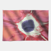 赤ピンク紫抽象芸術アクリル花 キッチンタオル (横)