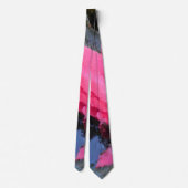 赤ピンク紫緑青の水生植物のネックタイ ネクタイ (裏面)