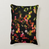 赤ピンク緑の黄色い抽象芸術バブルパターン アクセントクッション (裏面(縦))