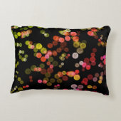 赤ピンク緑の黄色い抽象芸術バブルパターン アクセントクッション (裏面)