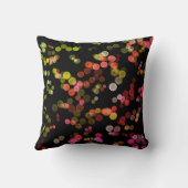 赤ピンク緑の黄色い抽象芸術バブルパターン クッション (裏面)