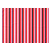 赤ピンク色のストライプデザイン テーブルクロス (正面(横))