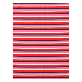 赤ピンク色のストライプデザイン テーブルクロス