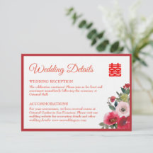 赤ピンク色のフローラ中国の結婚の詳細