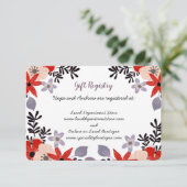 赤ピンク薄紫ギフト登録フローラエンクロージャカード 出欠カード (スタンド正面)