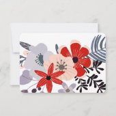 赤ピンク薄紫ギフト登録フローラエンクロージャカード 出欠カード (裏面)