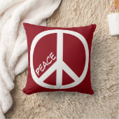赤ピースサイン枕 クッション (ブランケット)