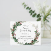 赤ピースラブジョイファミリーメリークリスマスポストカード ポストカード (スタンド正面)