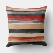 赤ピーチと黒ストライプ クッション (裏面)