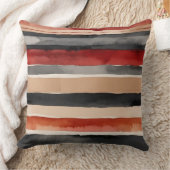 赤ピーチと黒ストライプ クッション (ブランケット)