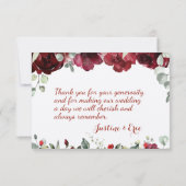 赤ピーニー結婚エピファニー サンキューカード (裏面)