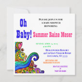 赤ファンキーちゃんシャワー男女兼用招待，お尻 招待状 (正面)