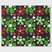 赤ファンキーと緑の花 ラッピングペーパー (フラット)