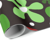 赤ファンキーと緑の花 ラッピングペーパー (ロールコーナー)