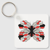 赤ファンキーと黒の蝶キーチェーン キーホルダー (正面)