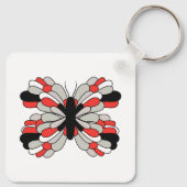 赤ファンキーと黒の蝶キーチェーン キーホルダー (裏面)