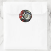 赤ファンキースタイリッシュバイクのオートバイのシール ラウンドシール (バッグ)