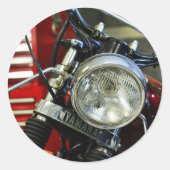 赤ファンキースタイリッシュバイクのオートバイのシール ラウンドシール (正面)