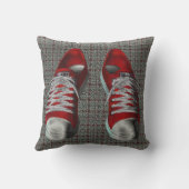 赤ファンキースニーカー抽象芸術アート クッション (裏面)