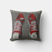 赤ファンキースニーカー抽象芸術アート クッション (正面)