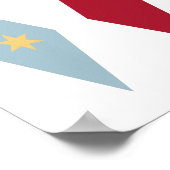 赤ファンキーライトブルーイエロースターズアーガイルミッドモダン ポスター (角)