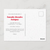 赤ファンキー学年卒業式はがき ポストカード (裏面)