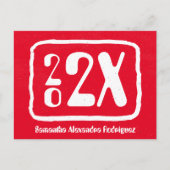 赤ファンキー学年卒業式はがき ポストカード (正面)