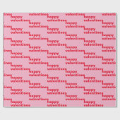 赤ファンシーとピンクのバレンタインのパターンのラッピング紙 ラッピングペーパー (フラット)