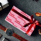 赤ファンシーとピンクのバレンタインのパターンのラッピング紙 ラッピングペーパー