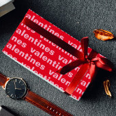 赤ファンシーとピンクのバレンタインのパターンのラッピング紙 ラッピングペーパー