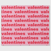 赤ファンシーとピンクのバレンタインパターン ラッピングペーパー (フラット)