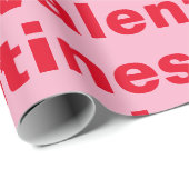 赤ファンシーとピンクのバレンタインパターン ラッピングペーパー (ロールコーナー)