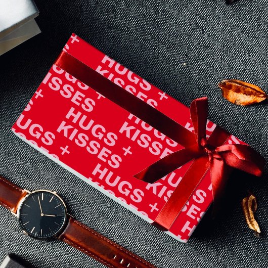 赤ファンシーとピンクハグ&キスバレンタイン ラッピングペーパー