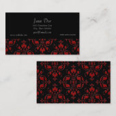 赤ファンシーと黒のダマスク 名刺 (正面/裏面)