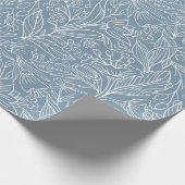 赤ファンシーエレガント青パターンシームレスフローラ ラッピングペーパー (角)