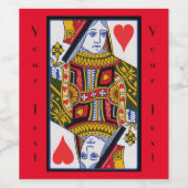 赤ファンシーカラフルのハートクイーン遊ズカード ワインラベル (シングルラベル)