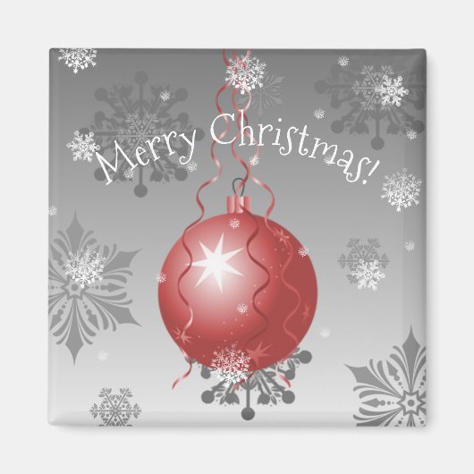 赤ファンシークリスマス装飾磁石 マグネット (正面)
