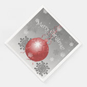 赤ファンシークリスマス装飾紙ナプキン (コーナー)