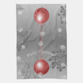 赤ファンシークリスマス飾りキッチンタオル キッチンタオル (縦)