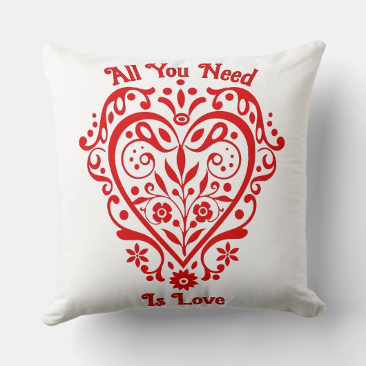 赤ファンシーハートパーソナライズされたデザイン20インチ クッション (裏面)