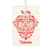 赤ファンシーバレンタインロマンチックパーソナライズされたハート カーエアーフレッシュナー (正面)