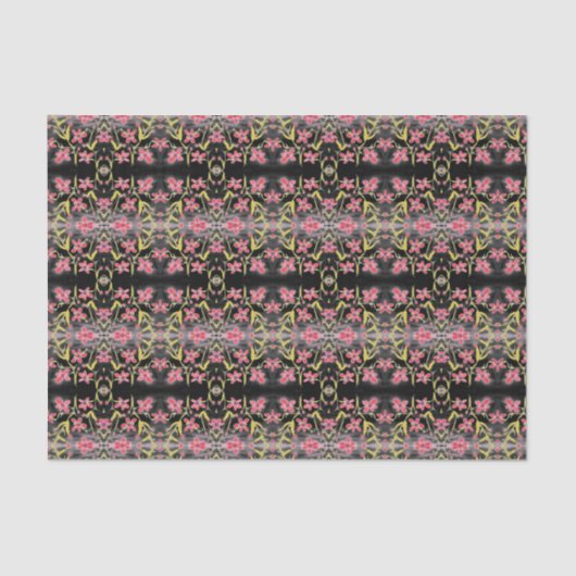 赤ファンシーフローラティッシュペーパー 薄葉紙 (正面)