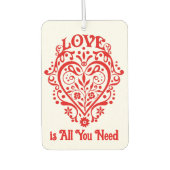 赤ファンシー愛ハートパーソナライズされた カーエアーフレッシュナー (正面)