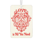 赤ファンシー愛ハートパーソナライズされた カーエアーフレッシュナー (裏面)