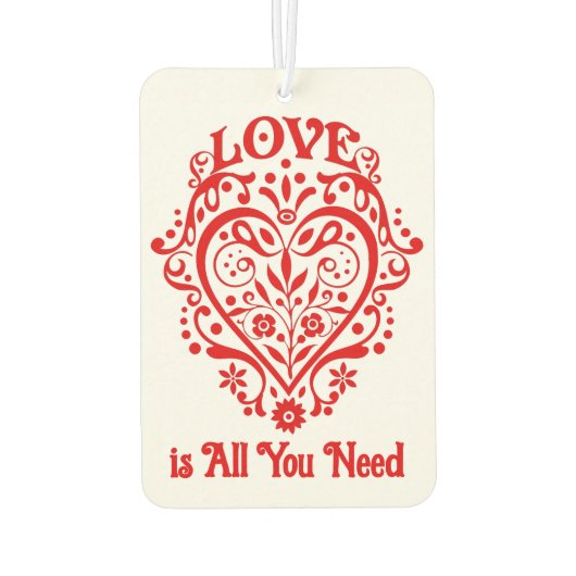 赤ファンシー愛ハートパーソナライズされた カーエアーフレッシュナー (裏面)