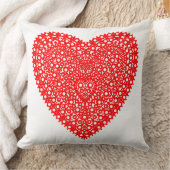 赤ファンシー点ハート20インチ クッション (ブランケット)