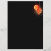 赤ファンシー紙ランタン結婚のディナーメニュー メニュー (裏面)