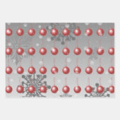 赤ファンシー聖降誕祭ラッピング紙 ラッピングペーパーシート (正面)