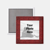 赤ファンシー華美Photo Magnetフレーム マグネット (正面/裏面)